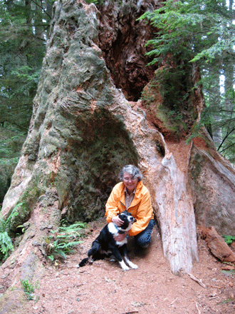Theresa (T-) McCracken & Sammy @ The Wooden Throne on the Gwynn Creek Trail