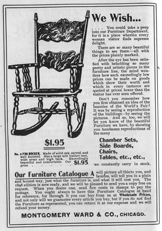 1898 Montgomery Ward Furniture advertisement