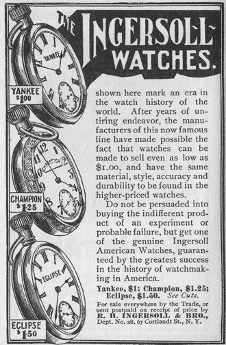 1899 Ingersol Watch advertisement