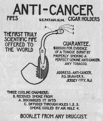 1905 anti cancer pipe advertisement