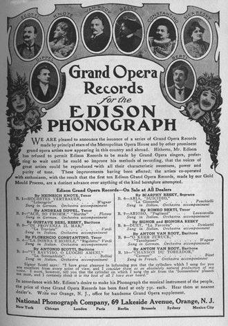1906 Edison phonograph records advertisement