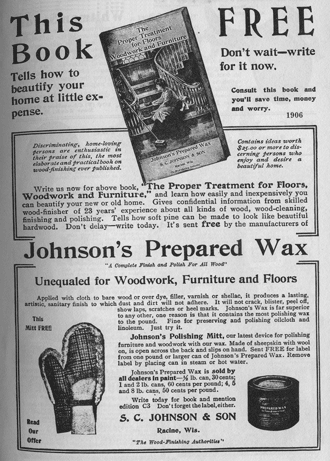 1906 Johnson Furniture wax advertisement