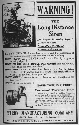 1906 long distance siren advertisement