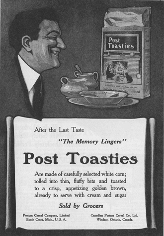 1912 Post Toasties advertisement