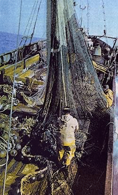 Glass floats on a fishing boat