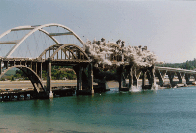 The Alsea Bay Bridges in 1991