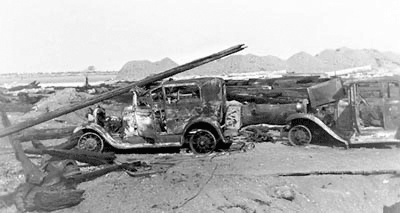 Cars that didn't make it out of Bandon in time