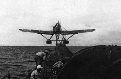 A Yokosuka E14Y launching from a submarine during World War II