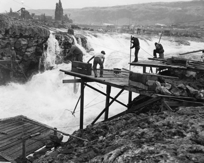 Fishing on the falls