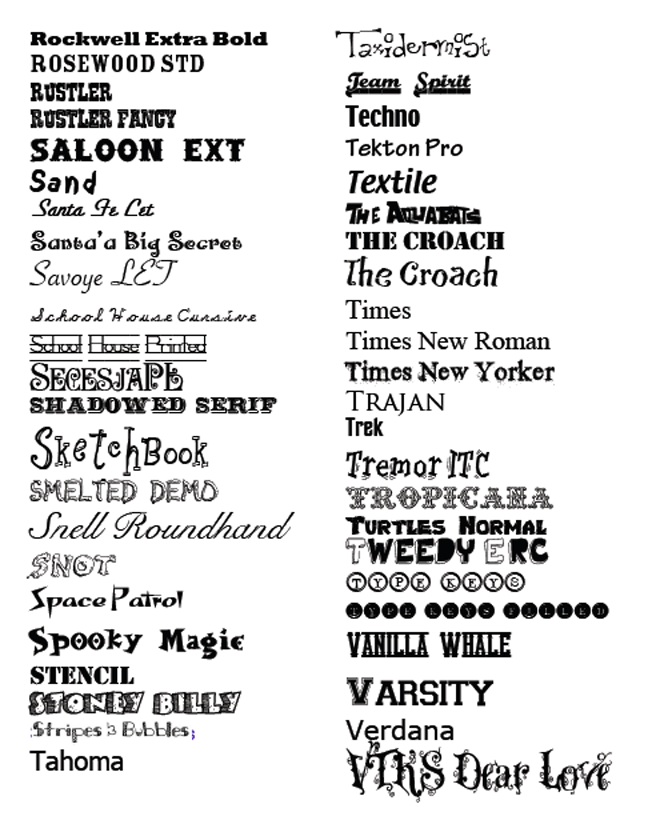 Page 5 of Fonts: Rockwell Extra Bold to VTKS Dear Love