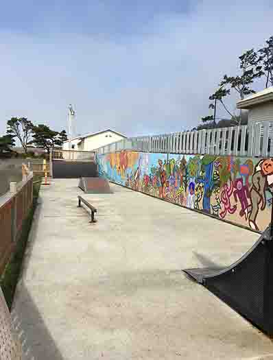 Skateboard Park behind the old Bank of the West