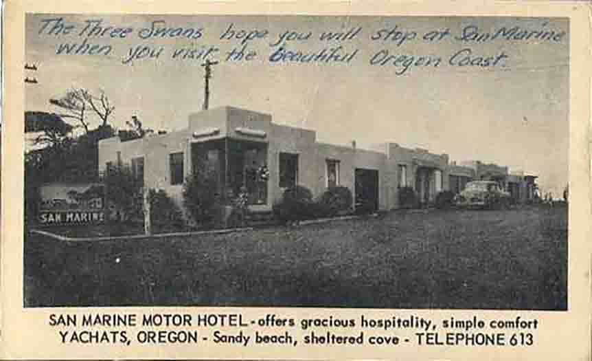 San Marine Motor Hotel 1954 (Just south of Tillicum Beach)